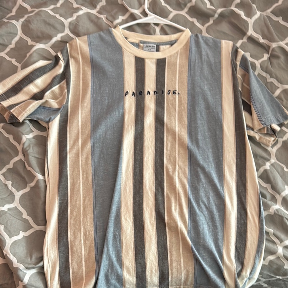 Striped Blue and Cream T-Shirt